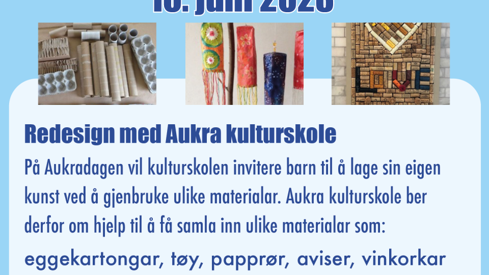 Lenkje til artikkel: Redesign med Aukra kulturskole på Aukradagen