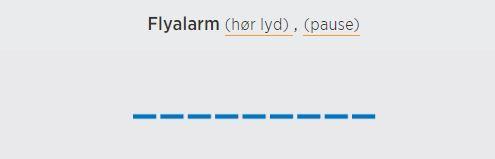 Bilde som viser signala til "Flyalarm" - Klikk for stort bilete